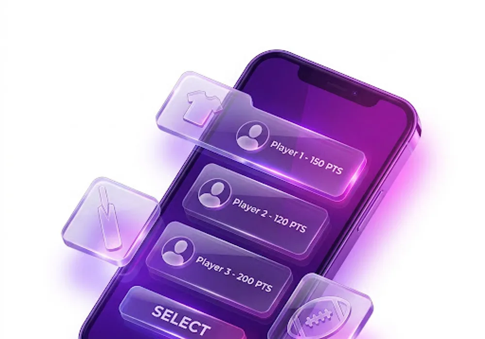 Neutral comparison graphic showing fantasy sports platform and exchange-style ID access columns